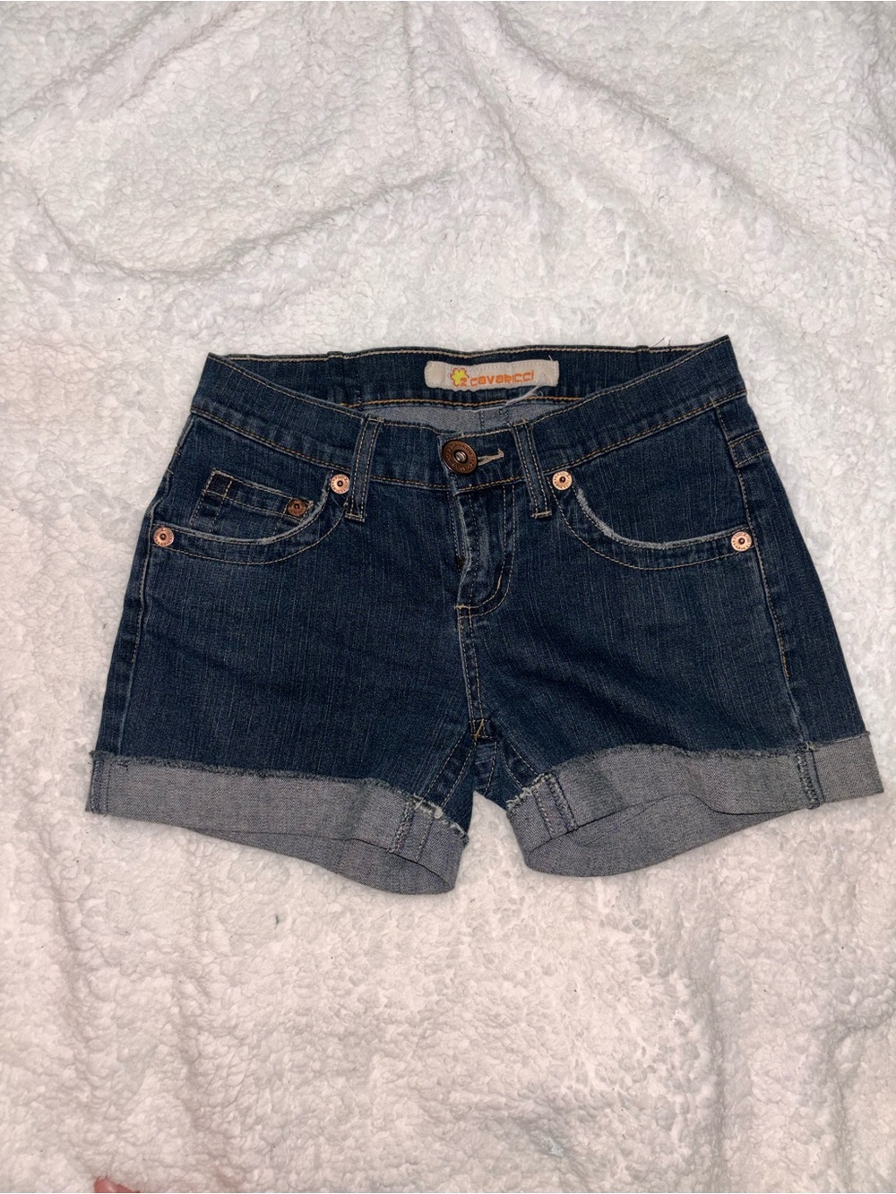 Dark Wash Denim Cuffed Women's Shorts